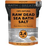 Aromasong Raw Dead Sea Bath Salt - Minimally Cleaned, Contains More Dead Sea Minerals Including Dead Sea Mud - 100% Pure & Natural Dead Sea Salts for Soaking 2.4 LB - Bulk Resealable Pack