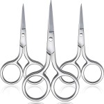 Mudder 3 Pack Small Nose Scissors Facial Hair Trimming Mini Beauty Stainless Steel Grooming Pointed Scissor for Grooming Eyebrows, Nose, Mustache, Beard