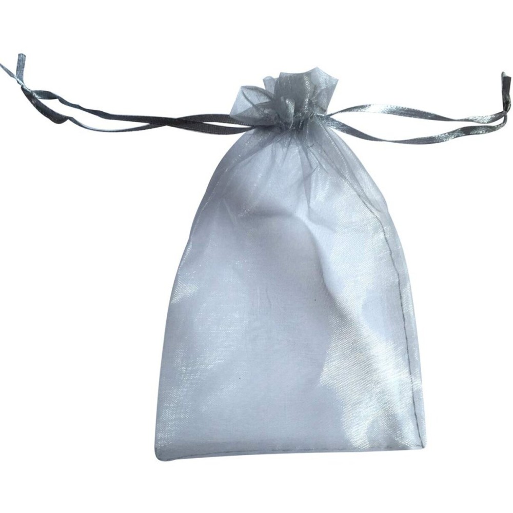 ATCG 50pcs 8x12 Inches Large Drawstring Sheer Organza Bags Decoration Festival Wedding Party Favor Makeup Pouches (Silver)