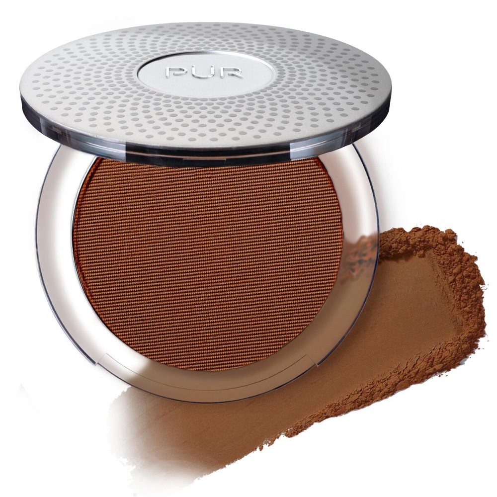 PUR Beauty 4-in-1 Pressed Mineral Makeup Powder Foundation with SPF 15 - Concealer & Finishing Compact Pressed Powder for Face - Buildable Medium to Full Coverage Foundation Powder (Chestnut)