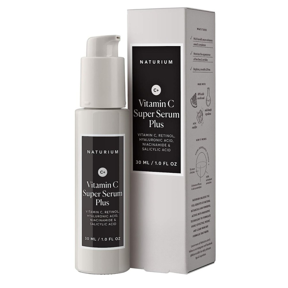 Naturium Vitamin C Super Serum Plus, Smoothing Face Care, plus Retinol, Hyaluronic Acid, Niacinamide & Salicylic Acid, 1 oz