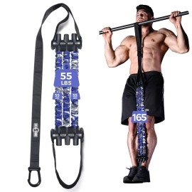 Innstar Pull Up Assistance Bands - 3 Heavy-Duty Adjustable Set for Enhanced Strength Training - Patent (Sky Blue 165lbs Adjustable Resistance)