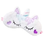 Cute Animal Sleeping Sleep Mask Soft Plush Blindfold Cute Rabbit Panda Koala Eye Cover Eyeshade for Kids Teens Girls Women (Unicorn Love)