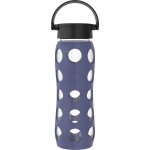 Lifefactory Classic Cap, Dusty Purple 22-Ounce Glass Water Bottle with Protective Silicone Sleeve, 22 Ounce,LG4311BDP4