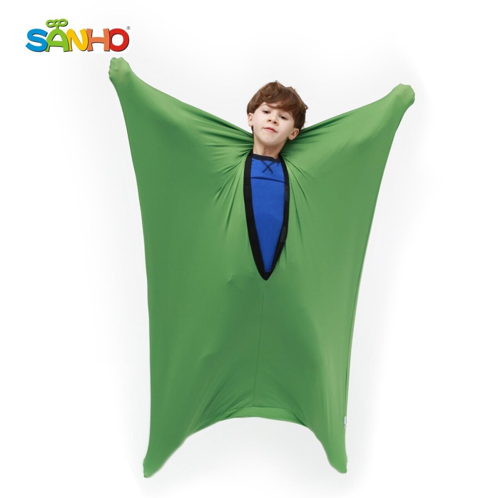 SANHO Dynamic Movement Sensory Sock Body Sock,Small,3-5 Years, 40 H x 27 W,Good for Height:30-41,for Sensory Processing Disorders,Updated Version,Olive Green