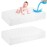 GRT 2 Pack Waterproof Crib Mattress Protector, Quilted Baby Mattress Cover Fitted Deep Pocket from 4 up to 9, Extra Soft Breathable & Noiseless Toddler Mattress Pad 52x28, White