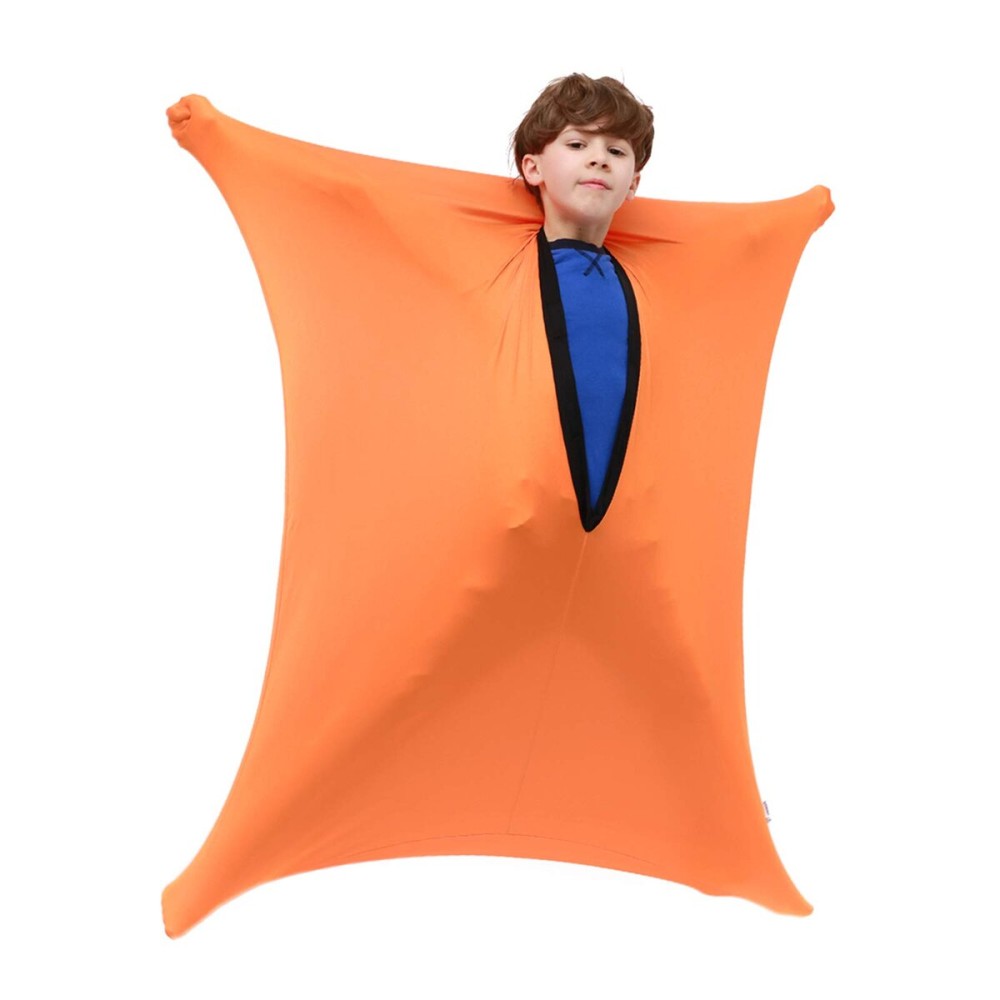 SANHO Dynamic Movement Sensory body Sock,Medium,Good for Height:41-51,For Autistic & Sensory Processing Disorders,Updated Version,Orange.