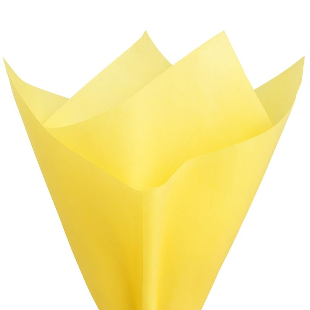 PMLAND 100 Sheets Yellow Tissue Wrapping Paper Bulk 20 x 15 Inches for Gift Favor Bags Boxes Flowers Packaging Crafts DIY Art Projects and Party Decorations