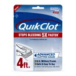 Adventure Medical Kits QuikClot Gauze - Flexible Hemostatic Medical Gauze for Emergency Survival or Disaster Preparedness Kits & More - Stops Bleeding Fast with Kaolin - 3 x 48