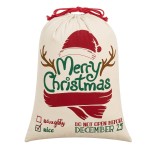 HBlife Canvas Santa Sack, 19.7 X 27.6 Inch Large Santa Bags for Gifts, Personalized Christmas Sacks for Presents with Drawstring, Style 7