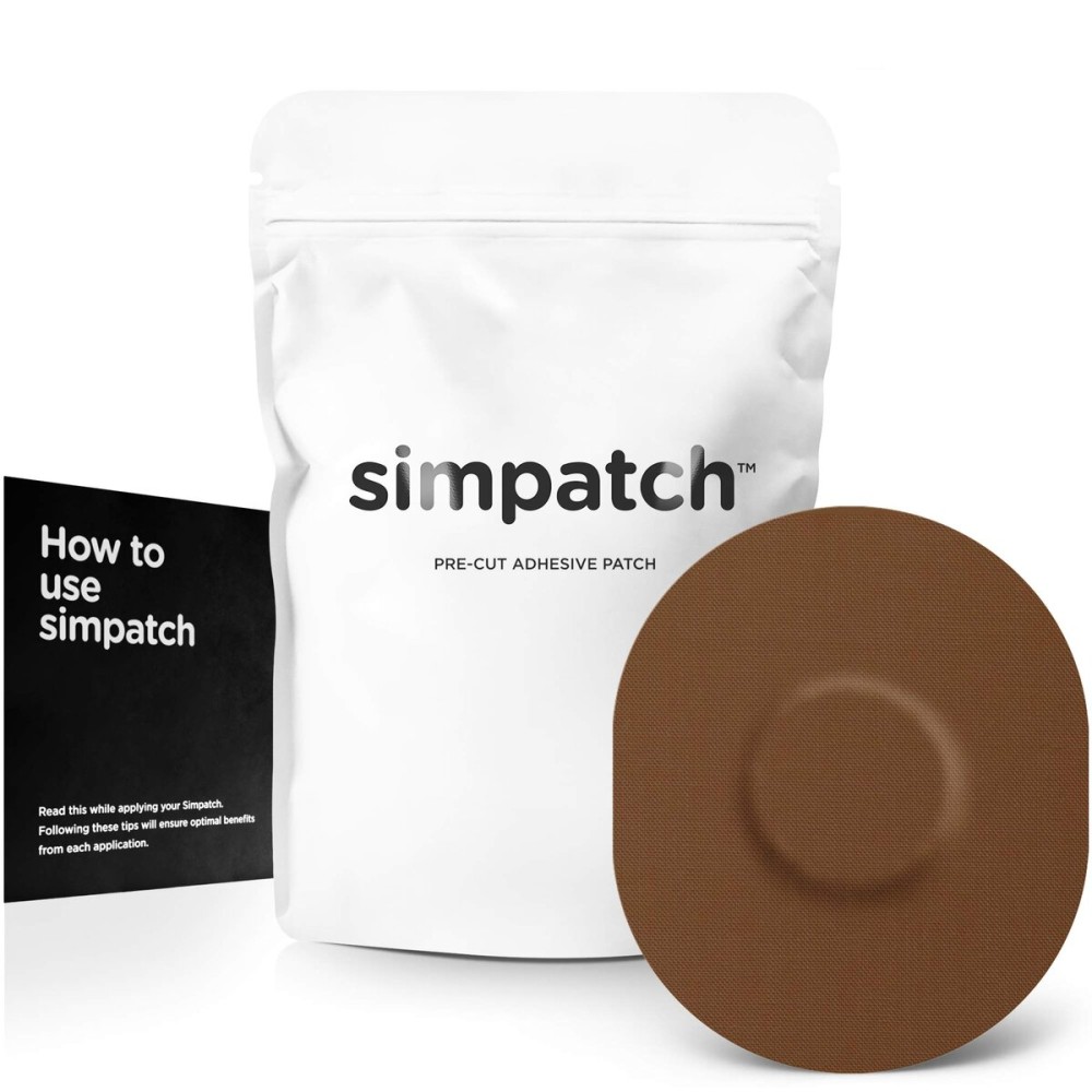 SIMPATCH Universal Adhesive Patch (25-Pack) - Waterproof Adhesive, CGM Patches (Brown)