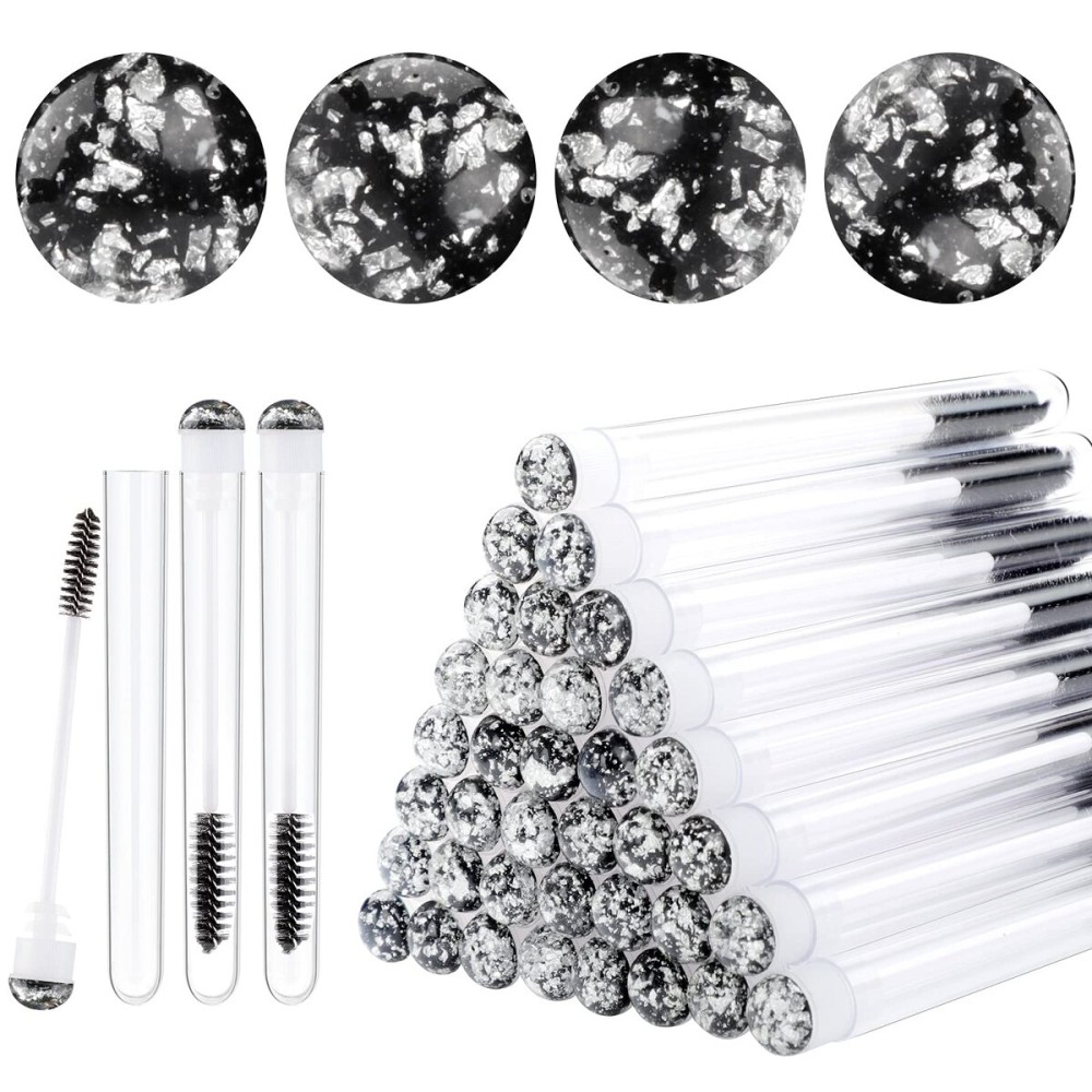 Dming 20pcs Eyelash brush Lash Wand Makeup tool Eyelash Extension supplies Cleaning brush Diamond Mascara foil black