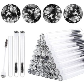 Dming 20pcs Eyelash brush Lash Wand Makeup tool Eyelash Extension supplies Cleaning brush Diamond Mascara foil black