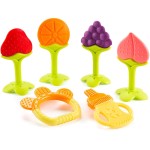 Teether Toys for Babies 0-6 Months, Newborn Infant Teethers Freezer Safe Silicone, Frozen Teething Toys 6 Pack - Perfect Baby Gift