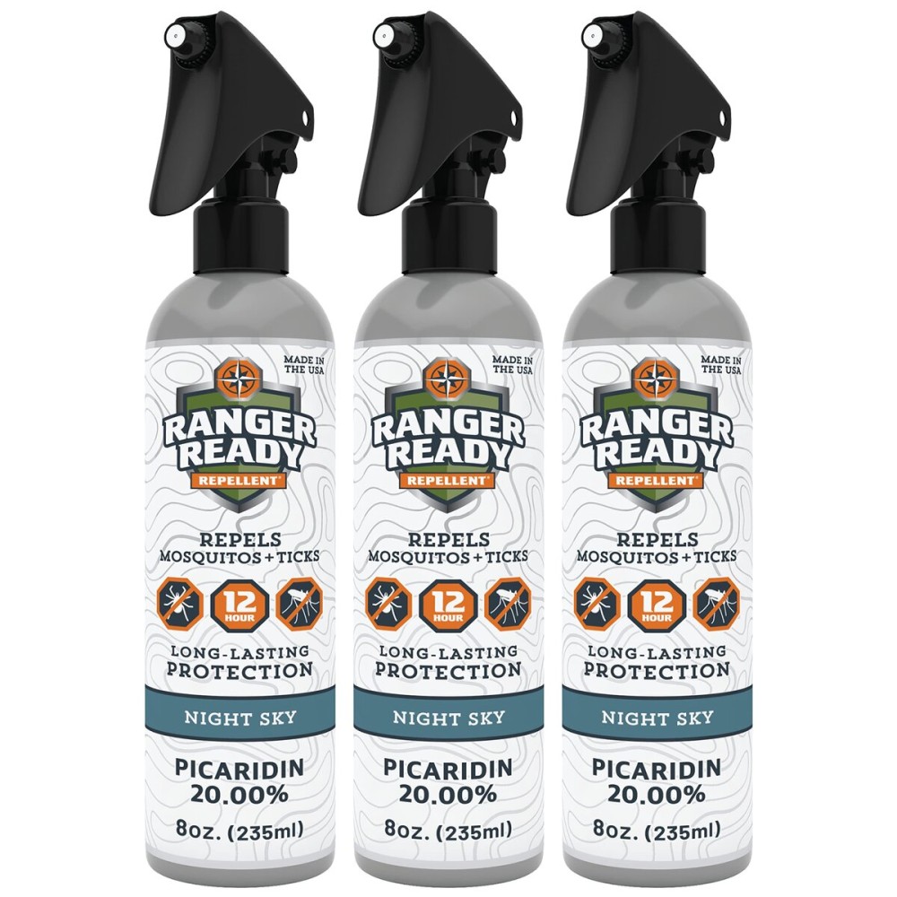 Ranger Ready Repellents Picaridin 20% Tick & Insect Repellent, Night Sky Scent Deet-Free Bug Spray, 8 Oz. (Pack of 3)