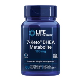 Life Extension 7-Keto DHEA Metabolite - Crank Up Your Fat-Burning Furnace - Non-GMO - Gluten-Free - 100 Mg - 60 Vegetarian Capsules
