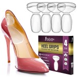 Ballotte Silicone Heel Protectors, Foot Grips for Women, Soft Silicone Shoe Inserts for Big Shoes, Alleviates Slipping & Discomfort, Comfortable Cushioning for High Heels, 4-Pack (Tea Tree Tbars)