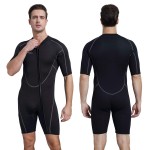 Seaskin Mens 3mm Shorty Wetsuit, Full Body Diving Suit Front Zip Wetsuit for Diving Snorkeling Surfing Swimming 4X-Large