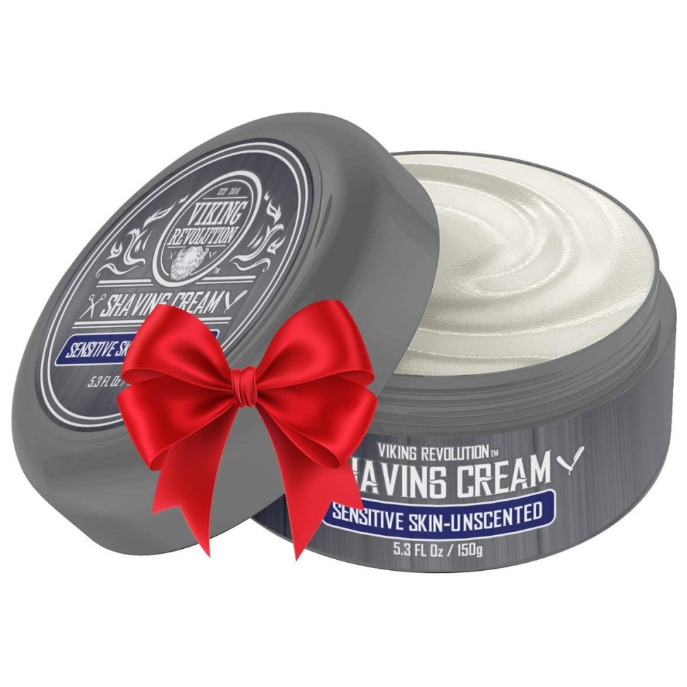 Luxury Shaving Cream for Sensitive Skin- Unscented - Soft, Smooth & Silky Shaving Soap - Rich Lather for the Smoothest Shave - 5.3oz