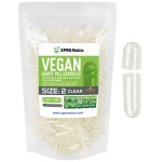 XPRS Nutra Size 2 Empty Capsules - 500 Clear Empty Vegan Capsules - Vegetarian Pill - Do-It-Yourself Vegetable Caps Filling for Supplements and Vitamins - Veggie Pills