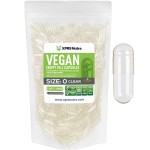 XPRS Nutra Size 0 Empty Capsules - 1000 Count Clear Empty Vegan Capsules - Vegetarian Pills - DIY Vegetable Capsule Filling - Veggie Pill Caps for Do-It-Yourself Supplements