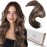 Hetto Micro Link Hair Extensions Human Hair Balayage Dark Brown to Ash Brown Mix 20in 50g/50s