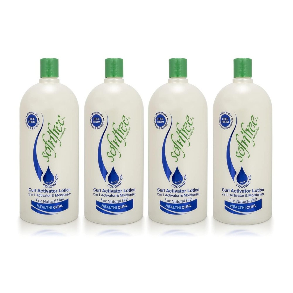SOF N\' FREE Moisturizer & Curl Activator for Natural Hair, Soft Curls, and Waves 33.81 fl oz / 1000ml (4 pack)