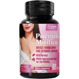 Pueraria Mirifica Capsules 2000mg Daily - Breast Enhancement Pills and Estrogen Supplement for Women and Men, Breast Enlargement Pills for Women and Transgender - Breast Growth Breast Enhancer