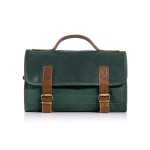 KomalC Premium Buffalo Leather Hanging Toiletry Bag Travel Dopp Kit (Green)