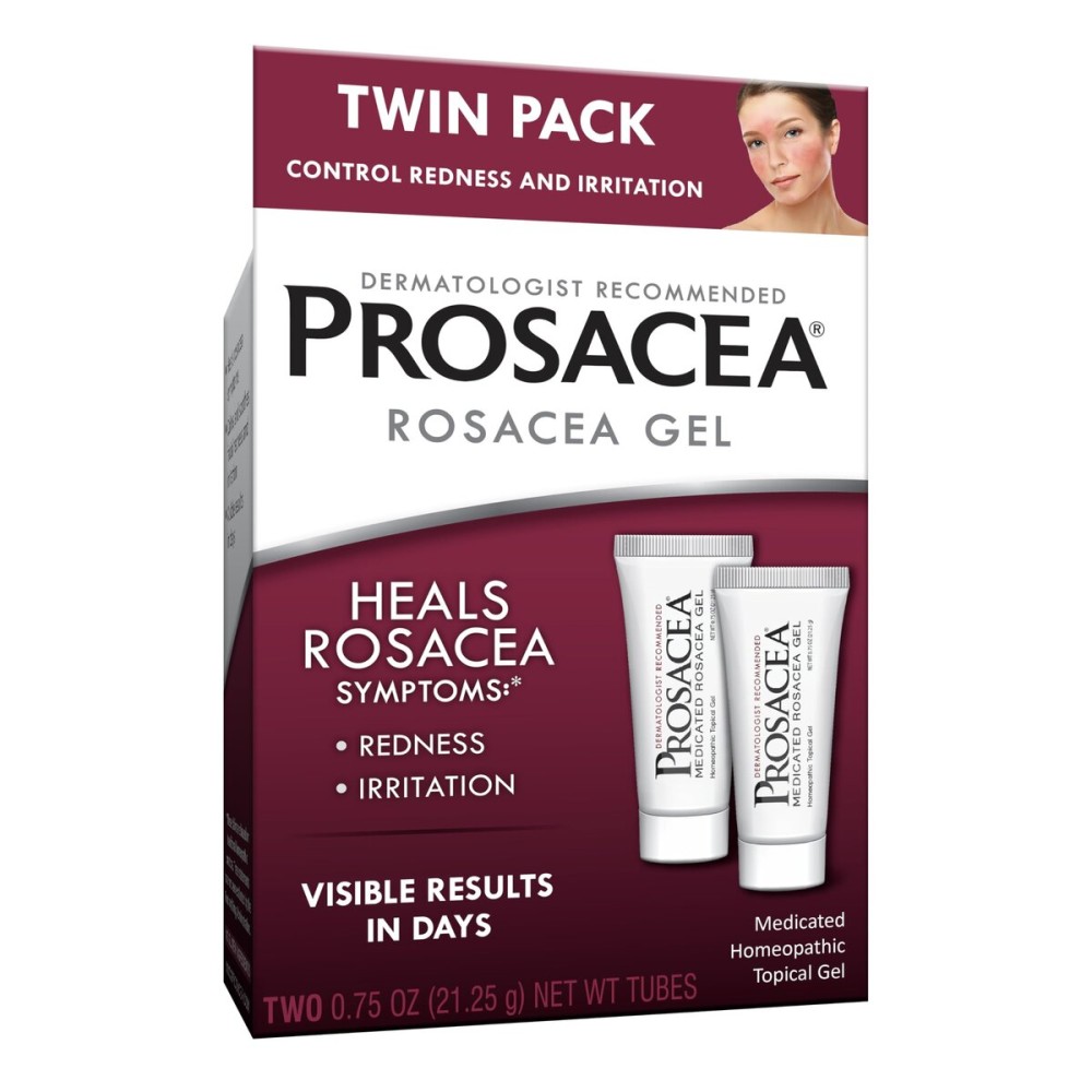 Prosacea - Medicated Rosacea Treatment for Face - Heals Rosacea Symptoms of Redness, Pimples and Irritation - Fragrance Free - Twin Pack - Two 0.75oz Tubes (1.5oz Total)