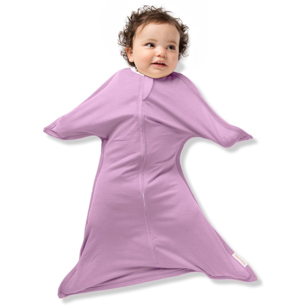 SleepingBaby Zipadee-Zip Transition Swaddle - Cozy Baby Swaddle Blanket with Zipper Convenience - Roomy Wearable Blanket for Easy Diaper Changes - Classic Lavender, X-Small (3-6 Month)