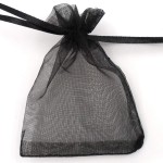 ATCG 50pcs 8x12 Inches Large Drawstring Organza Bags Decoration Festival Wedding Party Favor Makeup Pouches (Black)