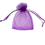 ATCG 50pcs 8x12 Inches Large Drawstring Organza Bags Decoration Festival Wedding Party Favor Makeup Pouches (Purple)