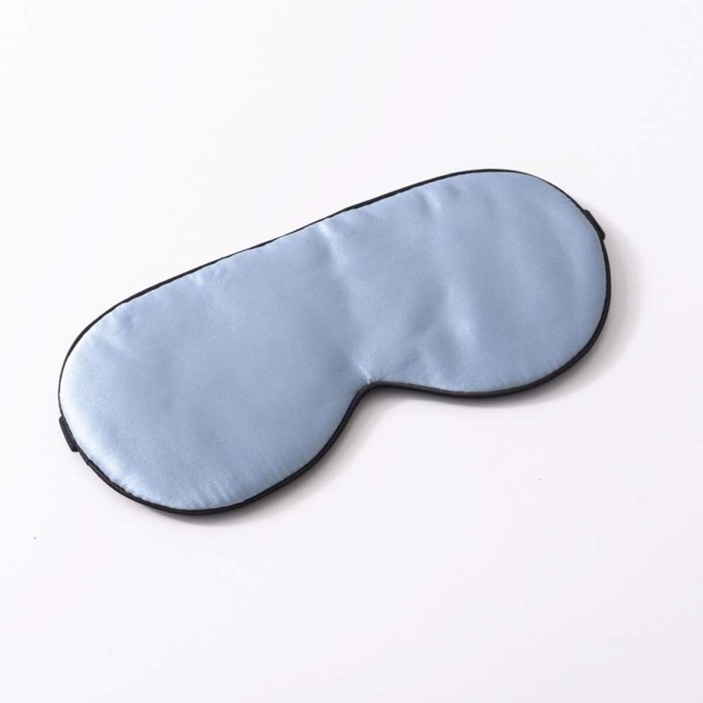 Tim & Tina Silk Sleep Mask for Women Men Comfortable Blindfold Eye Mask with Adjustable Strap for Travel Yoga Nap Shift Work (Light Blue)