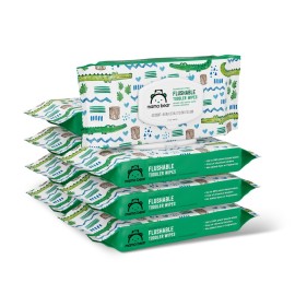 Amazon Brand - Mama Bear Toddler Toilet Wipes, Fragrance Free, Plant-Based Hypoallergenic, 336 Count, 8 Packs of 42