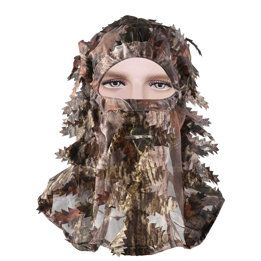 Ghillie Camouflage Leafy Hat 3D Full Face Mask Headwear Turkey Camo Hunter Hunting Accessories