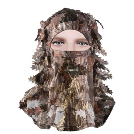 Ghillie Camouflage Leafy Hat 3D Full Face Mask Headwear Turkey Camo Hunter Hunting Accessories