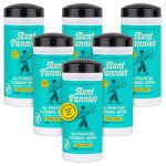 Aunt Fannie\'s Natural Cleaning Vinegar Wipes, Multipurpose Surface Cleaner, Bright Lemon Scent, 35 Count (Pack of 6)