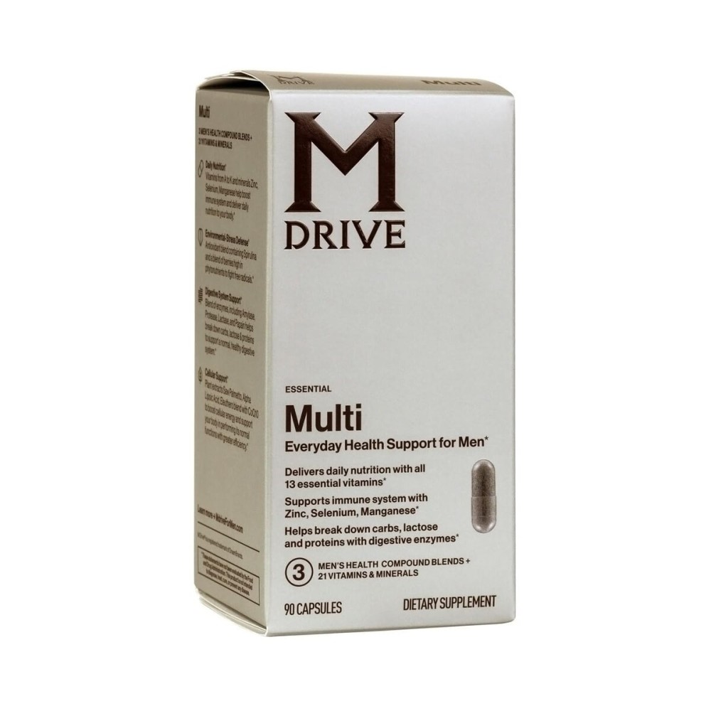 Mdrive Multivitamin for Men, Daily Multivitamin - Immune Health Support from Zinc, Selenium, Manganese & Vitamin D, Enzymes for Digestive Support, CoQ10 for Energy and Vitamin K2, 90 Capsules