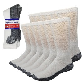Debra Weitzner Diabetic Socks For Men and Women Loose Fit Non-Binding Cotton Crew Socks 6 Pairs