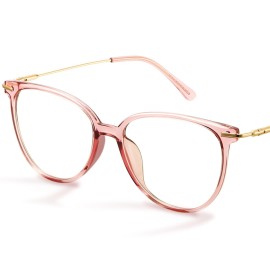 Gaoye Blue Light Blocking Glasses - Trending Round TR90 Frames, Metal Arms, UV400 Protection - Matching Soft Case