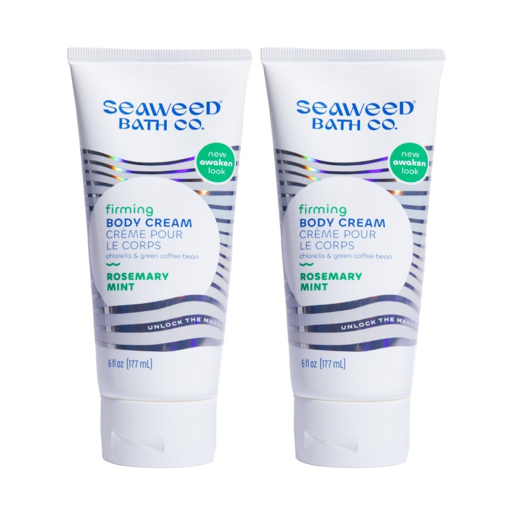 Seaweed Bath Co. Firming Body Cream - Rosemary Mint - Hydrating Hand and Body Lotion with Hyaluronic Acid - Toning Skin Moisturizer for Dry Skin - 6 oz (Pack of 2)