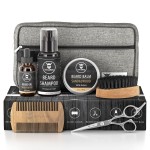 Striking Viking Grooming Kit - Premium Care Products for Men with Beard Shampoo, Oil, Balm Butter, Brush, Wooden Comb, Mustache Scissors & Toiletry Bag