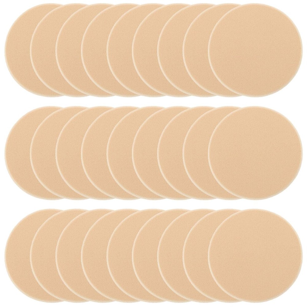 25 Pcs Women\'s Round Soft Makeup Beauty Eye Face Foundation Blender Facial Smooth Powder Puff Cosmetics Blush Applicators Sponges Use for Dry and Wet