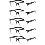NORPERWIS Reading Glasses 5 Pairs Quality Readers Spring Hinge Glasses for Reading for Men and Women (5pcs - Black/Clear, 1.25)