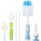 Carebabymore Baby Bottle Brush Set with Nylon Nipple Cleaner, Sponge & Straw Brushes (Blue)