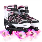 Sowume Adjustable Roller Skates for Girls and Women, All 8 Wheels of Girl\'s Skates Shine, Safe and Fun Illuminating for Kids