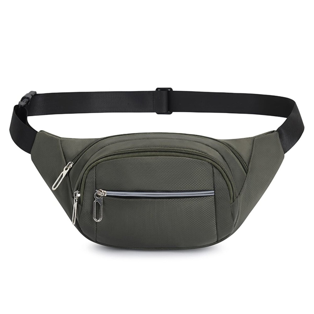 DAITET Reflective Fanny Pack for Men&Women, Crossbody Waist Bag with Adjustable Belt, Large Capacity Bum Bag for Traveling Hiking Cycling Workout Casual(Pea Green)