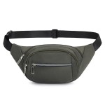 DAITET Reflective Fanny Pack for Men&Women, Crossbody Waist Bag with Adjustable Belt, Large Capacity Bum Bag for Traveling Hiking Cycling Workout Casual(Pea Green)