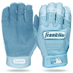 Franklin Sports MLB Baseball Batting Gloves - CFX Pro Adult + Youth Batting Gloves Pair - Baseball + Softball Batting Gloves - Carolina Blue Highlight - Youth Large